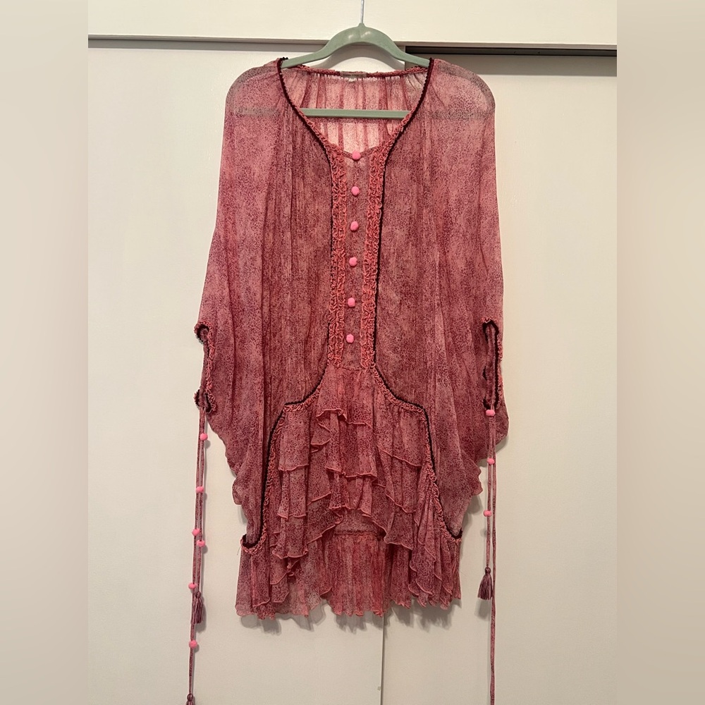 Poupette St. Barths Pink Sheer Nava Cover-Up